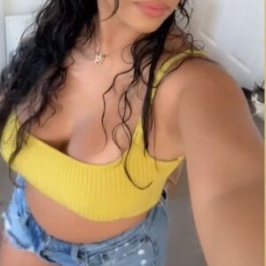 Women’s yellow Green Ribbed Knit Cami Top